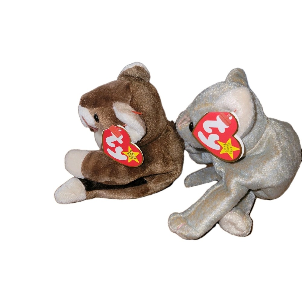 Ty Beanie Baby Pounce 1997 & Scat 1998 Cat Lot w Tags Vintage Plush - Picture 6 of 12